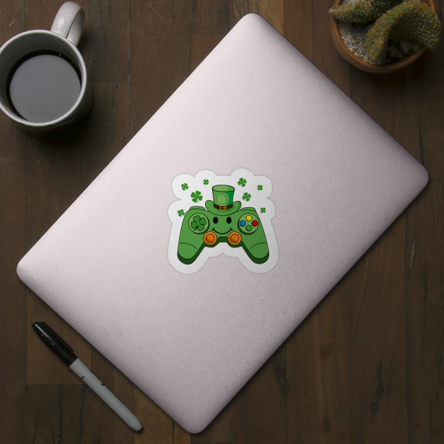 Irish Video Game Controller St Patrick Day Gamer Boys Girls by artbyhintze